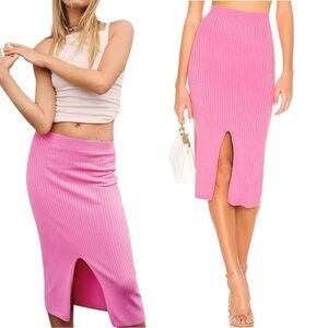 Free People Skyline Midi Ribbed Skirt size XSmall in Pink